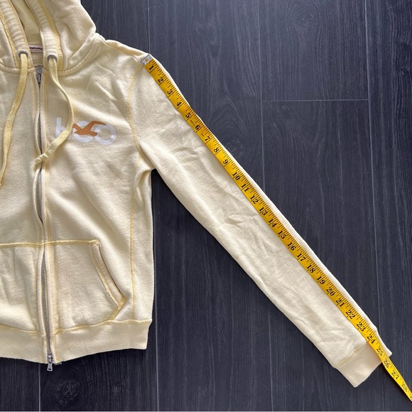 Hollister - Cream Yellow Zip Up Hoodie - Picture 4 of 7